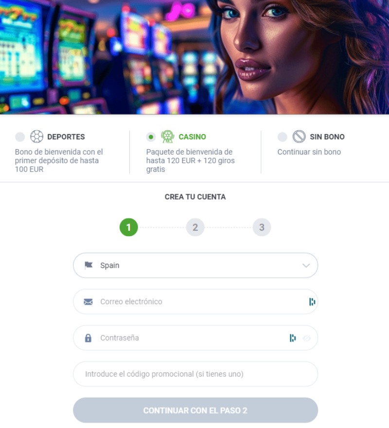 Rellena el formulario de registro