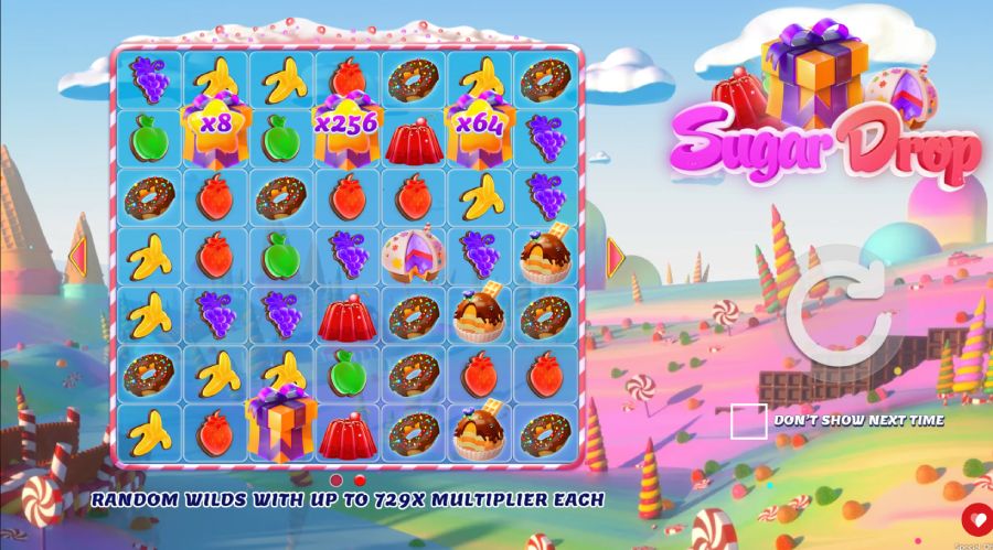 Interfaz del juego Sugar Drop