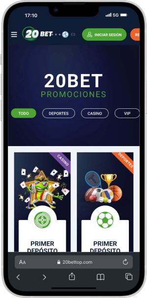 Versión móvil de 20bet Casino app 3