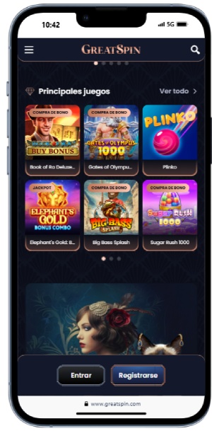 Interfaz movil GreatSpin