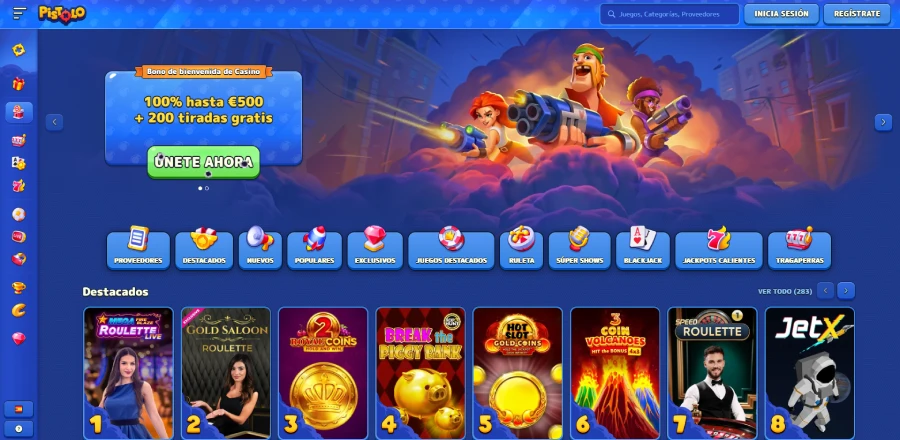 Acceso al formulario de registro en Pistolo Casino