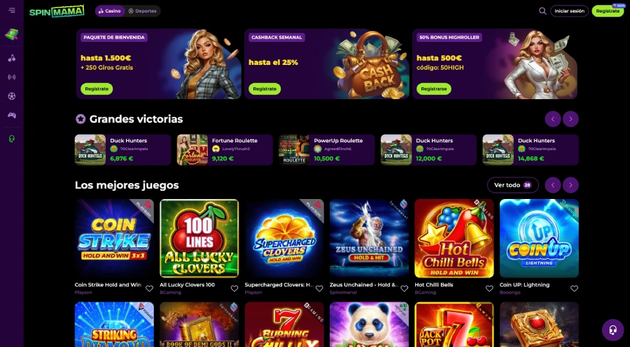 Acceder a la página principal de Spinmama