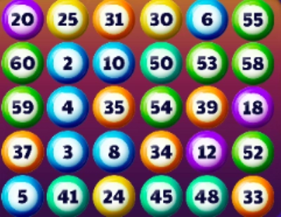 Bolas numeradas del Bingo