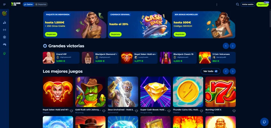 El nueveo casino sin licencia Billionaire Spin