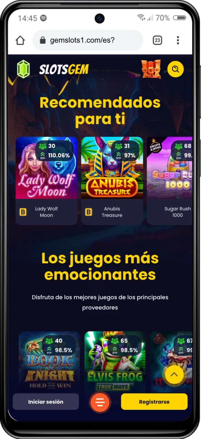 SlotsGem en el móvil