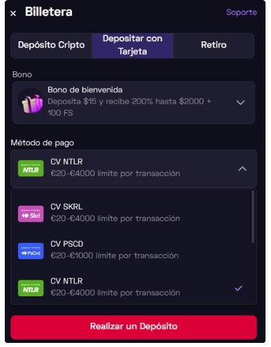 deposito 1 euro en casino paso 3