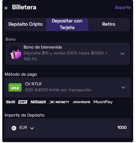 deposito 1 euro en casino paso 4