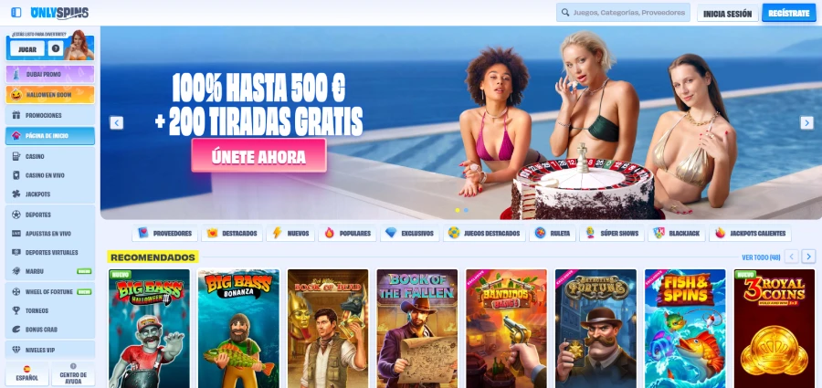 Registrarse en OnlySpins Casino paso 1