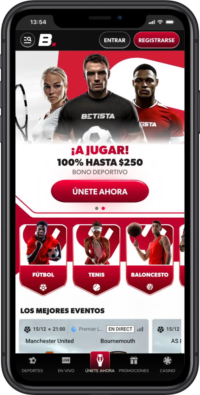 App móvil Betista en iPhone