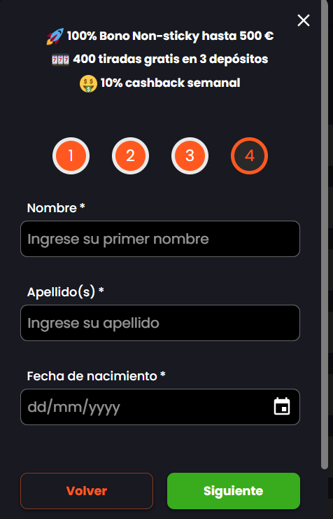 paso 4 registrarse en betiro