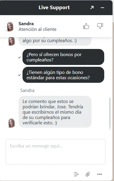 captura de pantalla bono de cumpleaños en wyns casino